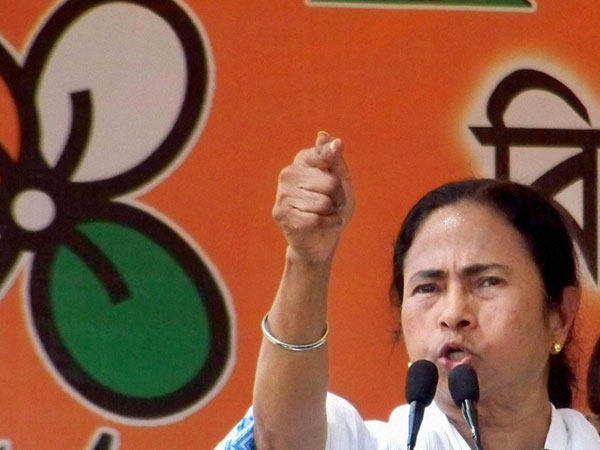 Mamata Banerjee addresses an election campaign