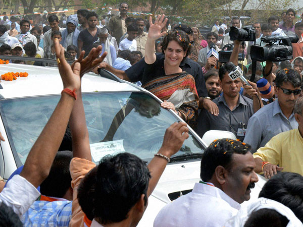 Priyanka Vadra during a road show