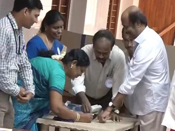 Superstar Rajnikanth casts his ballot in Chennai