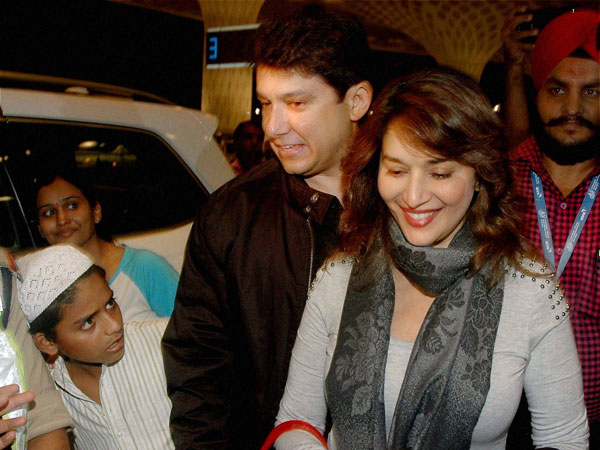 Bollywood Actress Madhuri Dixit with her husband