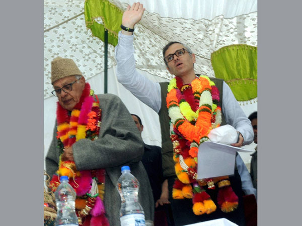 Farooq Abdullah and J& K Chief Minister Omar Abdullah