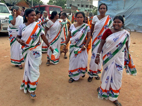 Women supporters of Trinamool Congress