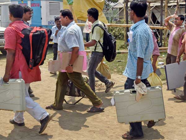 Polling parties leave for election duty