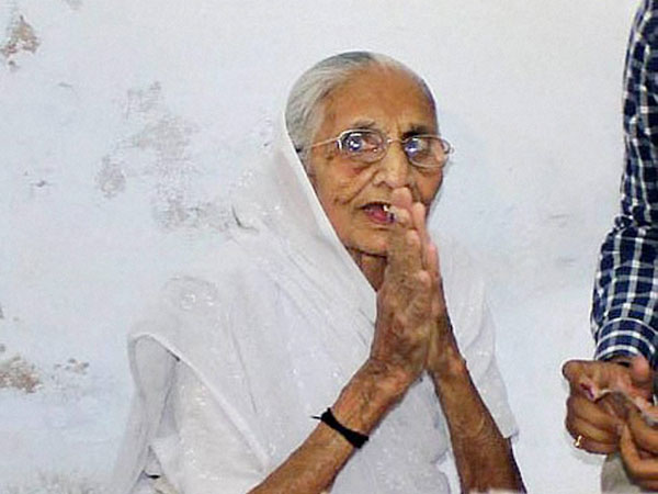 Narendra Modi's mother Hiraben after casting her vote