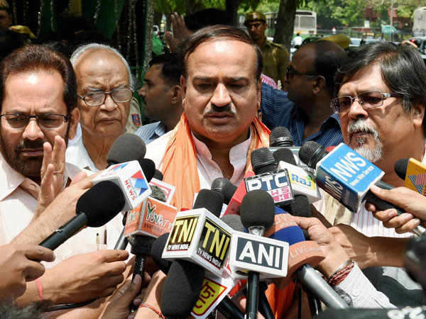 BJP leaders Ananth Kumar, Mukhtar Abbas Naqvi and Chandan Mitra