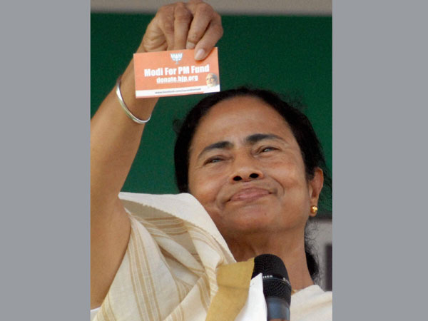 Mamata Banerjee during an election campaign rally
