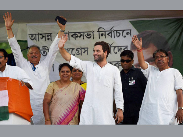 Rahul Gandhi addresses an election campaign rally