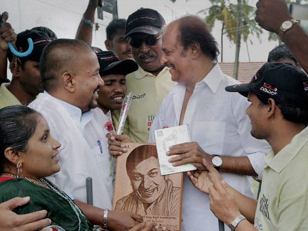 Actor Rajnikath meets blind and visually challenged people