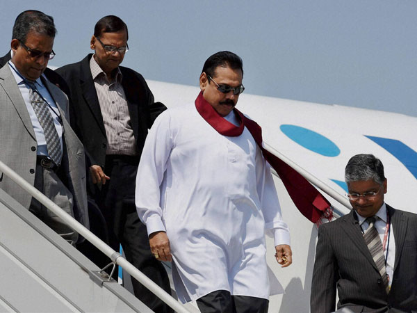 Sri Lankan President Mahinda Rajapaksa arrives at AFS Palam