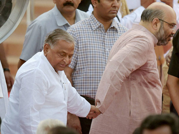 BJP leader Amit Shah and SP chief Mulayam Singh Yadav 