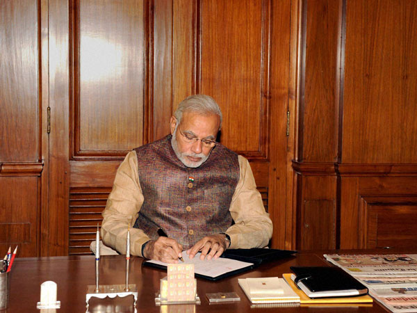 Prime Minister Narendra Modi takes charge of the office