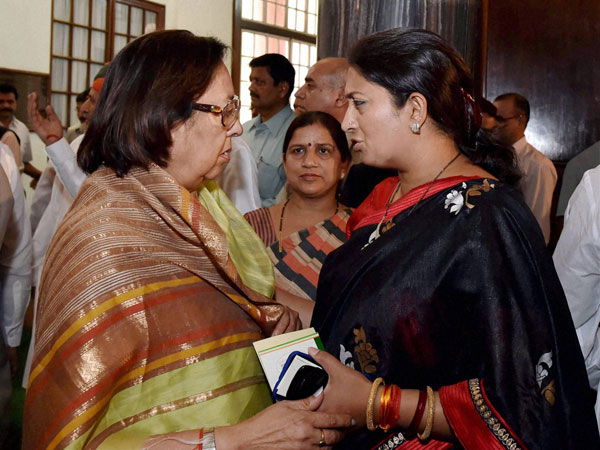 Union Minister for Minority Affairs Najma A. Heptulla and Union HRD Minister Smriti Zubin Irani