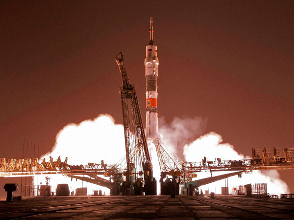 Soyuz-FG rocket takes off 