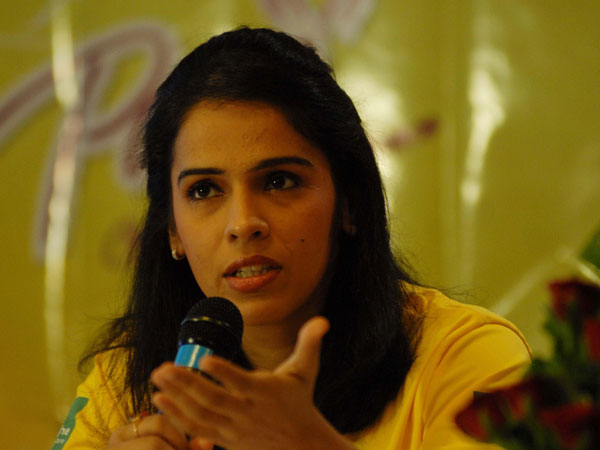 Indian badminton player Saina Nehwal during launch