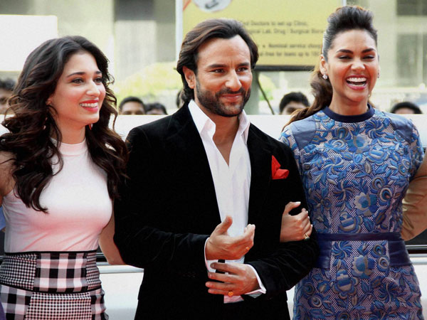 Bollywood actors Esha Gupta, Saif Ali Khan and Tamannaah Bhatia Bollywood actors Esha Gupta, Saif Ali Khan and Tamannaah Bhatia