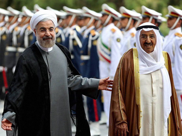 Greeted by an honour guard 