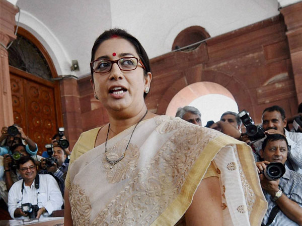 Human Resource Development minister Smriti Irani at Parliament House Human Resource Development minister Smriti Irani at Parliament House