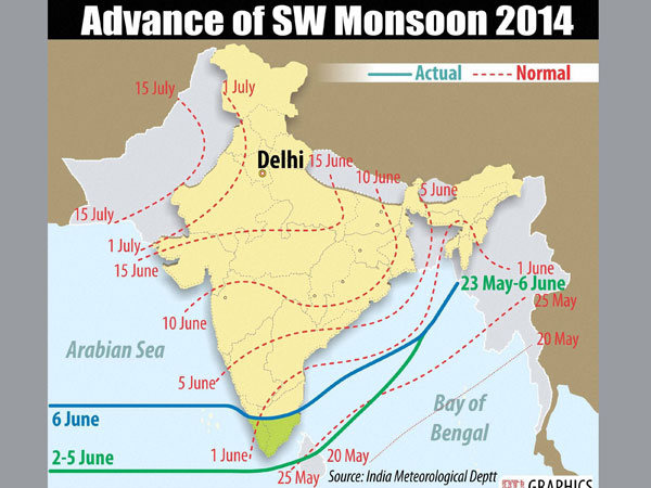 ADVANCE OF SW MONSOON 2014.