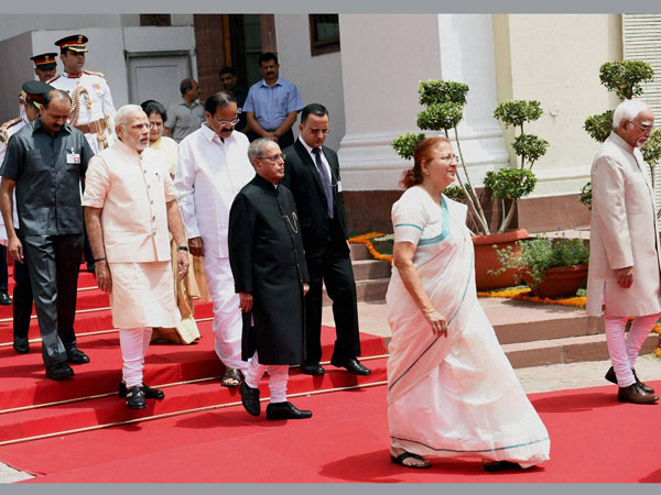 Central Hall to address the joint session of Parliament in New Delhi