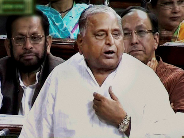 Samajwadi Party chief Mulayam Singh Yadav speaks