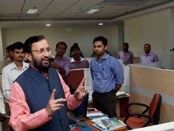 Environment Minister Prakash Javadekar at Indira Paryavaran Bhawan