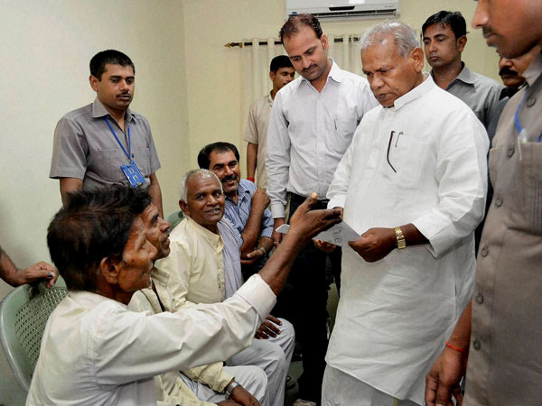 Bihar Chief Minister Jitan Ram Manjhi during a 'Janata Darbar'