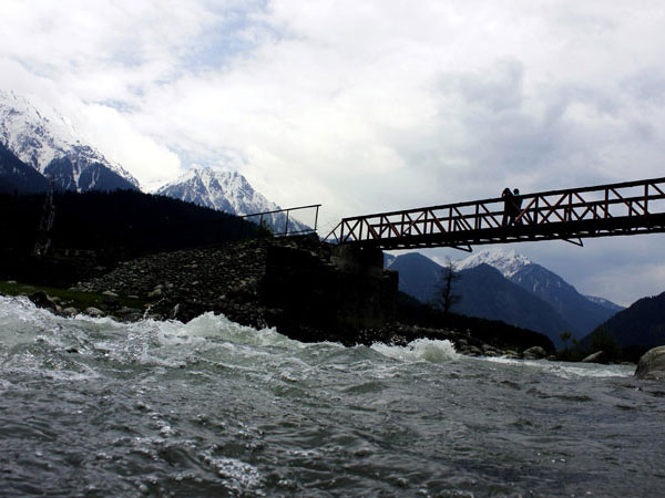 A view of the Liddar River which flows through the Pahalgam valley