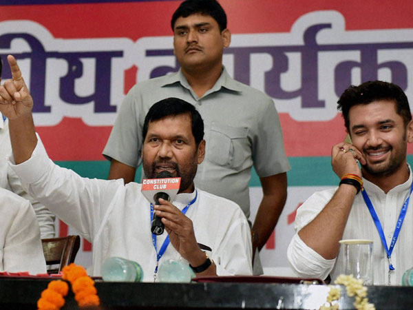 Lok Janshakti Party President Ramvilas Paswan with his son