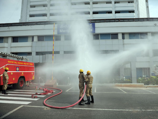 Fire Brigade personnel during a mock drill 