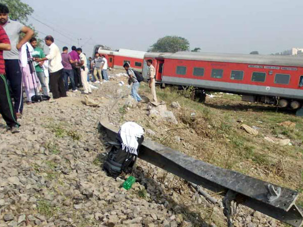 The coaches of Delhi-Dibrugarh Rajdhani Express