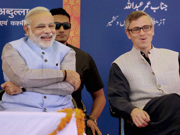 Prime Minister Narendra Modi with Jammu & Kashmir Chief Minister Omar Abdullah