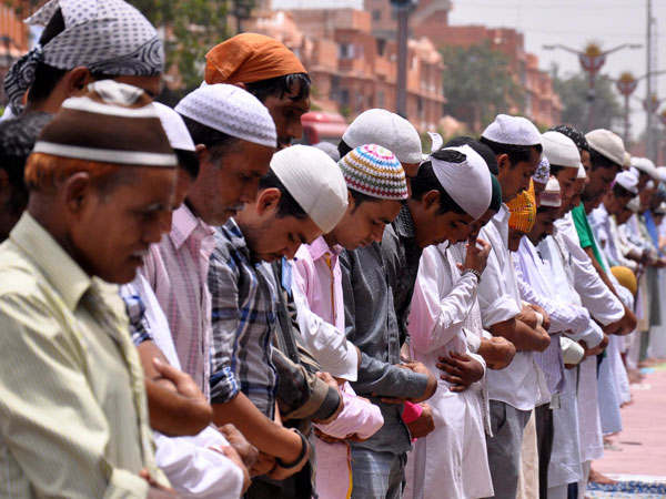 People offer Namaz at Jama Masjid during Ramadan