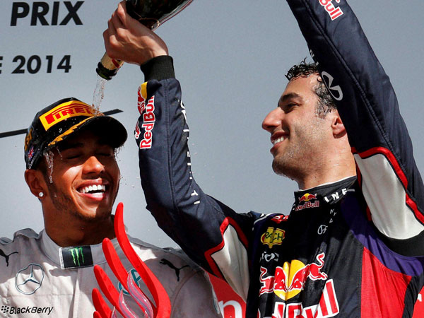 Australia's Daniel Ricciardo, right, of Red Bull Australia's Daniel Ricciardo, right, of Red Bull
