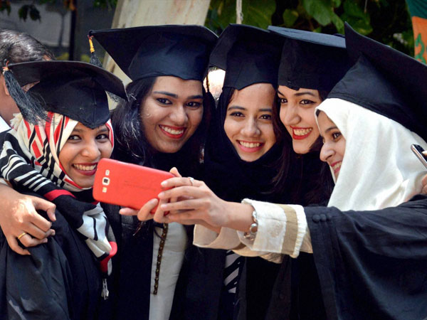 Students at the Graduation Day at Muffakham Jah College