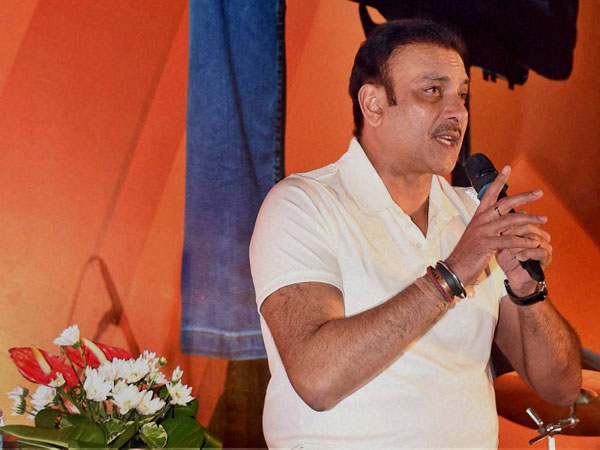 Former cricketer Ravi Shastri interacts with students
