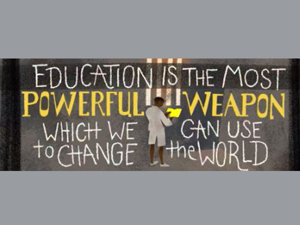 Nelson Mandela with a Doodle on the occasion of his 96th birthday