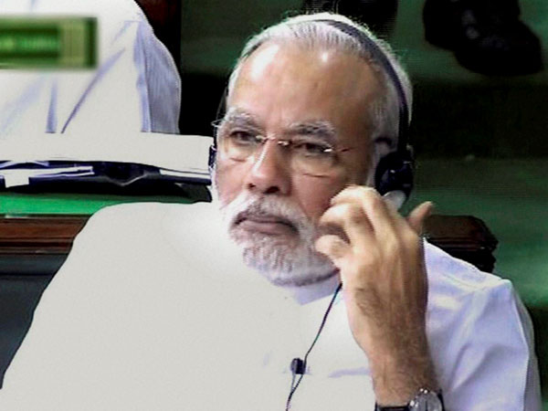 Prime Minister Narendra Modi in the Lok Sabha