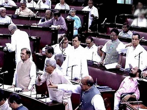 Members in the Rajya Sabha in New Delhi 