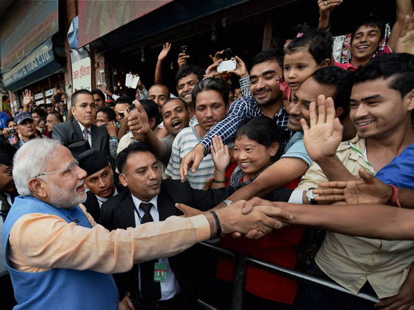 PM Modi on Kathmandu streets