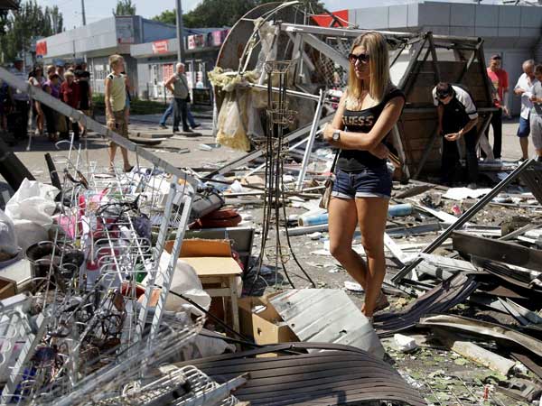 Shelling in Dontesk, Ukraine 