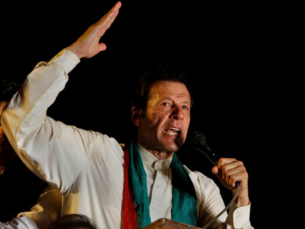 Imran Khan addresses protest