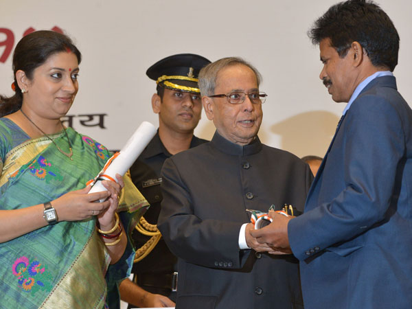 Prez with Union HRD Minister Smriti Irani