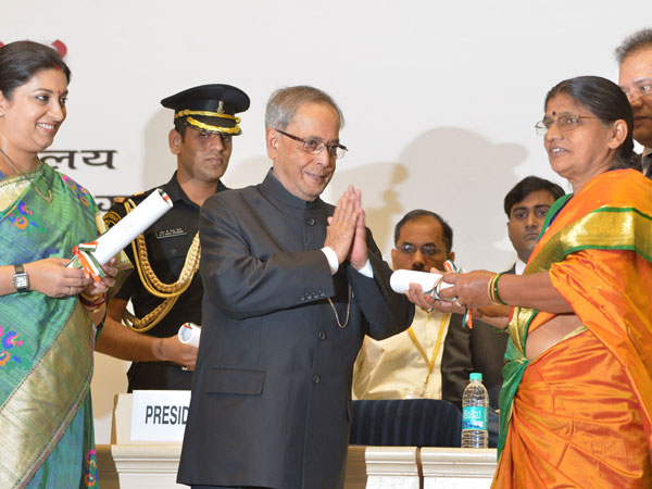 Prez with Union HRD Minister Smriti Irani