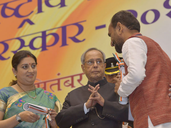 Prez with Union HRD Minister Smriti Irani