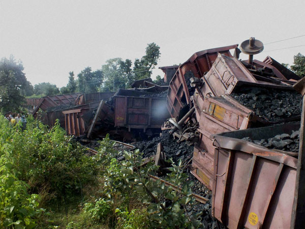 Derailed wagons