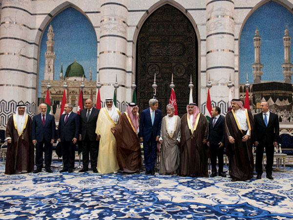 Leaders stand for a photo op 