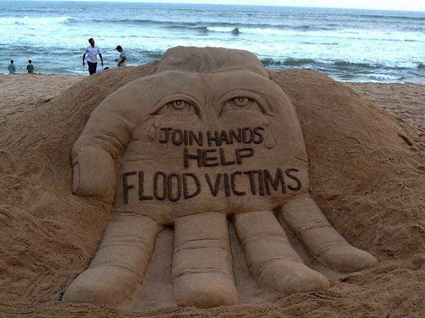 Sand artist Sudarsan Pattnaik created a sand sculpture