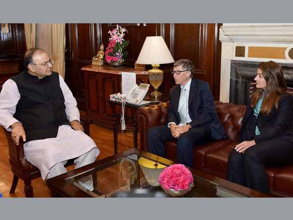 Finance Minister Arun Jaitley with Bill Gates
