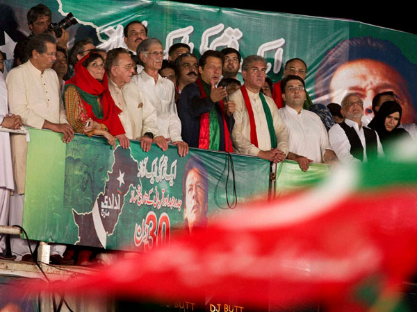 Imran Khan addresses supporters in Islamabad