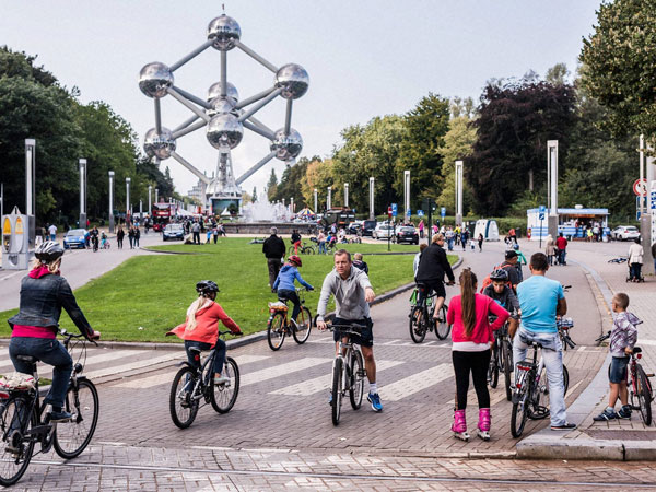 Enjoying a bike ride 